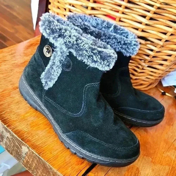 Khombu Iris Winter Snow All Weather Ankle Boots Black Size 7 M - Picture 1 of 15